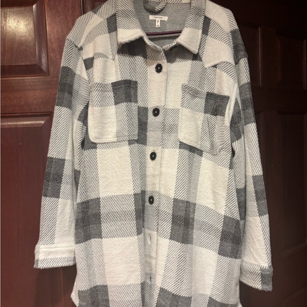 Maurices Black and White Plaid Jacket